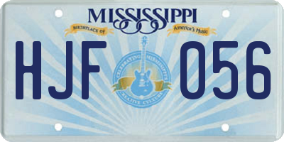 MS license plate HJF056