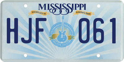 MS license plate HJF061