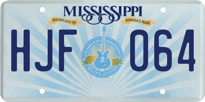 MS license plate HJF064