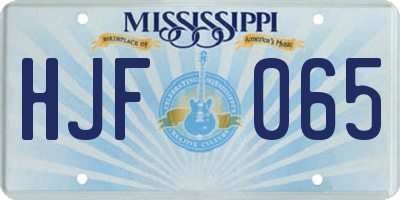 MS license plate HJF065