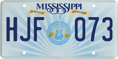 MS license plate HJF073