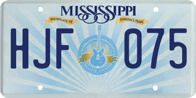 MS license plate HJF075