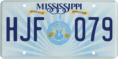 MS license plate HJF079