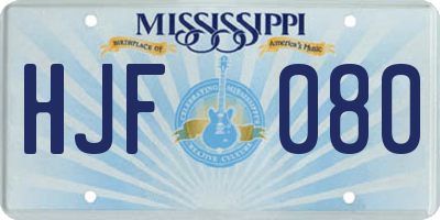 MS license plate HJF080