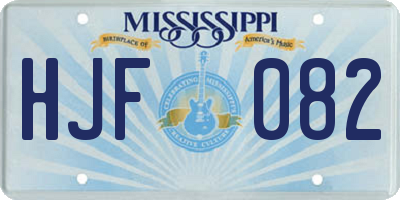 MS license plate HJF082