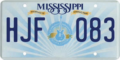 MS license plate HJF083