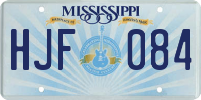 MS license plate HJF084
