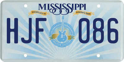MS license plate HJF086