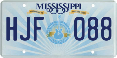 MS license plate HJF088
