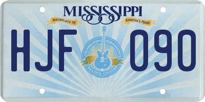 MS license plate HJF090