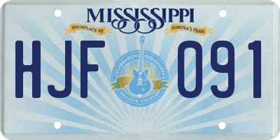 MS license plate HJF091