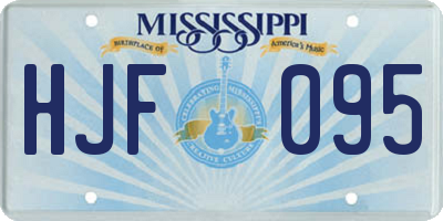 MS license plate HJF095