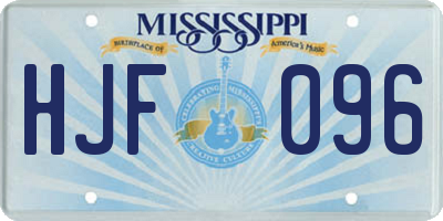 MS license plate HJF096