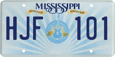 MS license plate HJF101