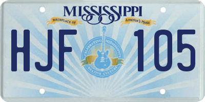 MS license plate HJF105
