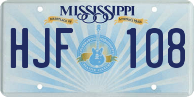 MS license plate HJF108