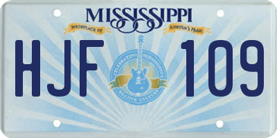 MS license plate HJF109