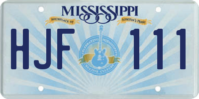 MS license plate HJF111