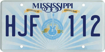 MS license plate HJF112
