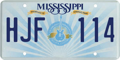 MS license plate HJF114
