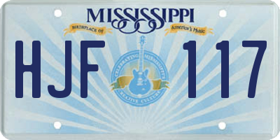 MS license plate HJF117