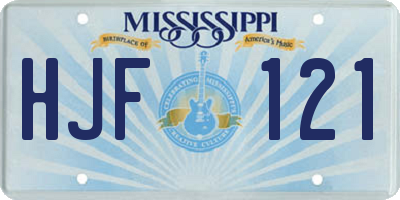 MS license plate HJF121