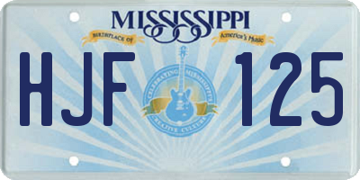 MS license plate HJF125
