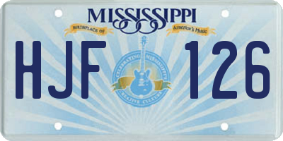 MS license plate HJF126