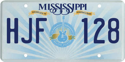 MS license plate HJF128