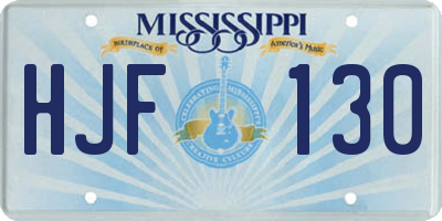 MS license plate HJF130
