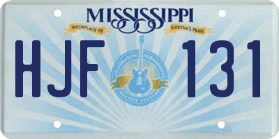 MS license plate HJF131