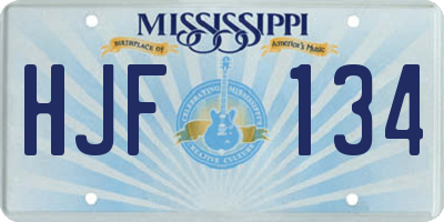 MS license plate HJF134