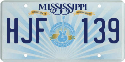 MS license plate HJF139