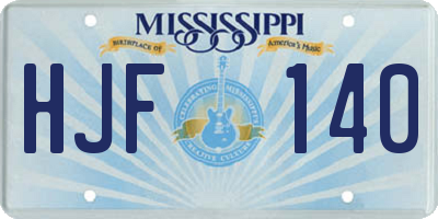 MS license plate HJF140