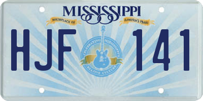 MS license plate HJF141