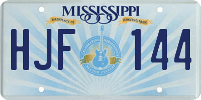 MS license plate HJF144