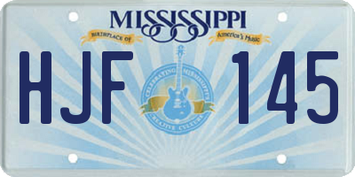 MS license plate HJF145