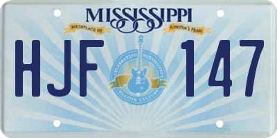 MS license plate HJF147