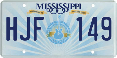 MS license plate HJF149