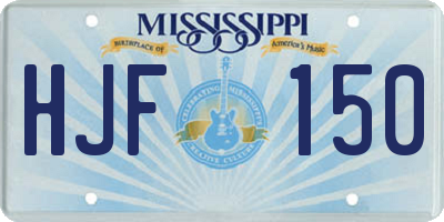 MS license plate HJF150