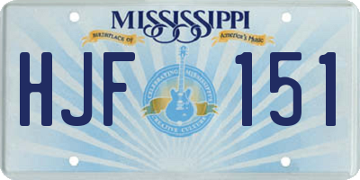 MS license plate HJF151