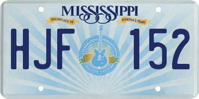 MS license plate HJF152