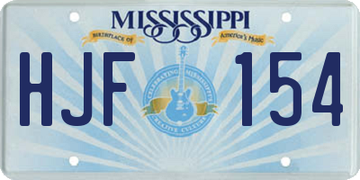 MS license plate HJF154