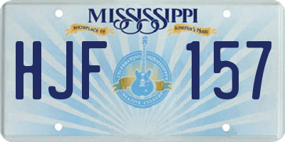 MS license plate HJF157