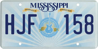 MS license plate HJF158