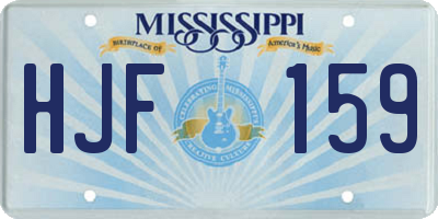 MS license plate HJF159