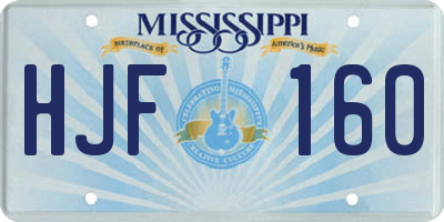 MS license plate HJF160