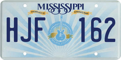 MS license plate HJF162