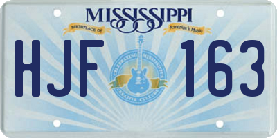 MS license plate HJF163