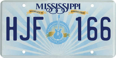 MS license plate HJF166